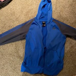 Blue adidas zip hoodie